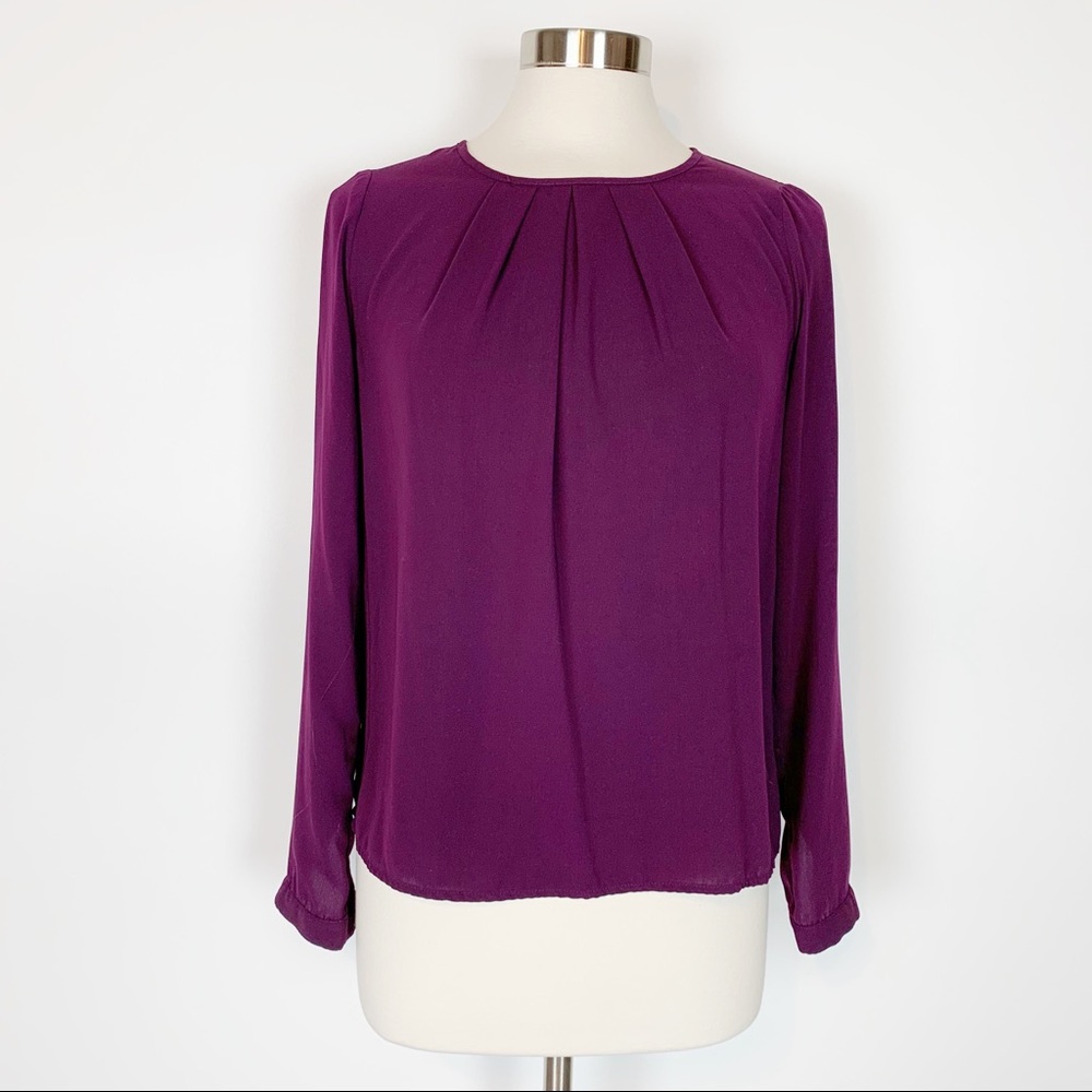Forever 21 Classic Long Sleeve Purple Blouse